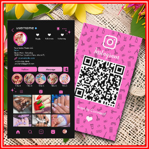 Instagram Nail Salon Pink QR-Code für soziale Me Visitenkarte
