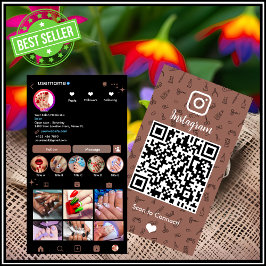 Instagram Nail Salon Terracotta | Social Media QR Visitenkarte