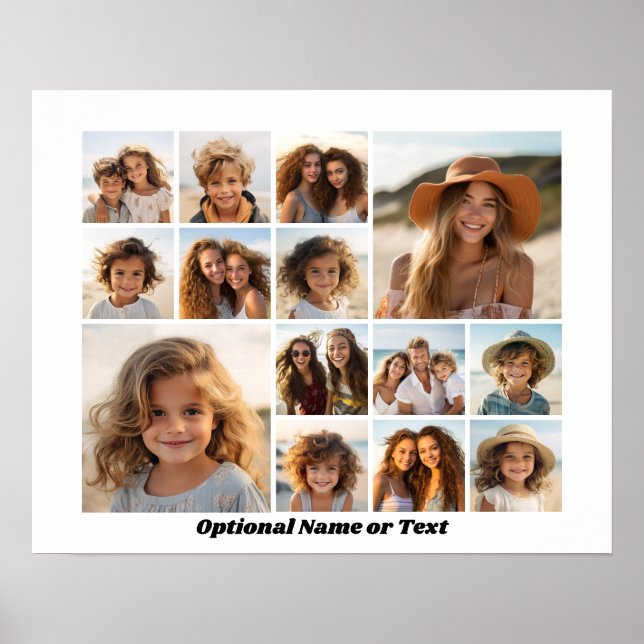 Instagram Photo Collage - Up to 14 photos White Poster (Vorne)