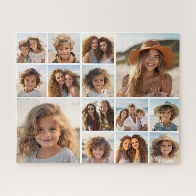Instagram Photo Collage - Up to 14 photos White Puzzle (Horizontal)