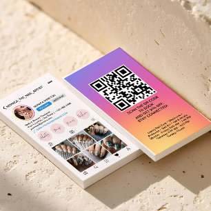 Instagram-Profil 6-Foto-Raster Folge mir QR-Code Visitenkarte