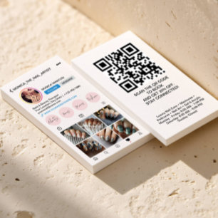 Instagram-Profil 6-Foto-Raster Folge mir QRCODE Visitenkarte