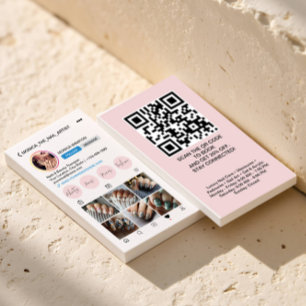 Instagram-Profil 6-Foto-Raster Folge mir QRCODE Visitenkarte