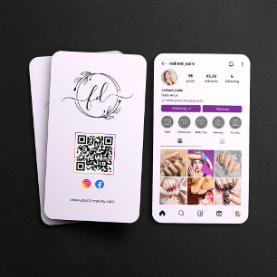 Instagram-Profil-Nagelkünstler-Fotogitter-QR-Code Visitenkarte