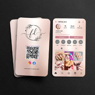 Instagram-Profil-Nagelkünstler-Roségold-QR-Code Visitenkarte