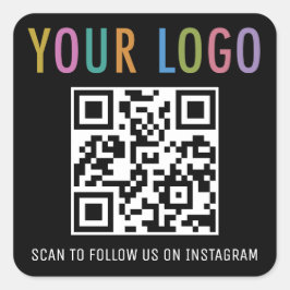 Instagram QR-Code-Aufkleber mit Logo-Schwarzes Qua Quadratischer Aufkleber