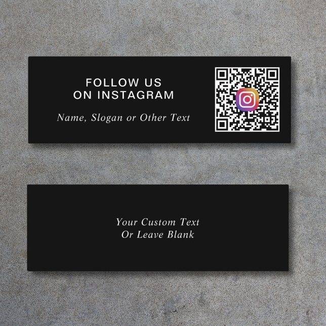 Instagram QR Code Black Promotion Mini Visitenkarte (Von Creator hochgeladen)