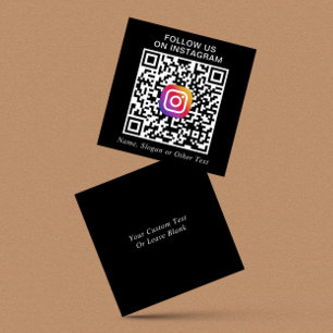 Instagram QR Code Black Promotion Quadratische Visitenkarte