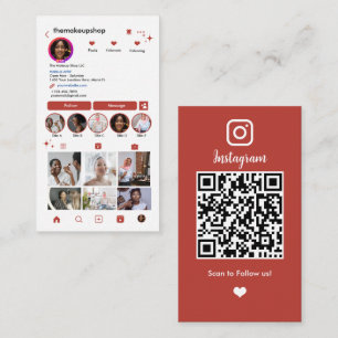 Instagram QR Code Burnt Orange Social Media Visitenkarte