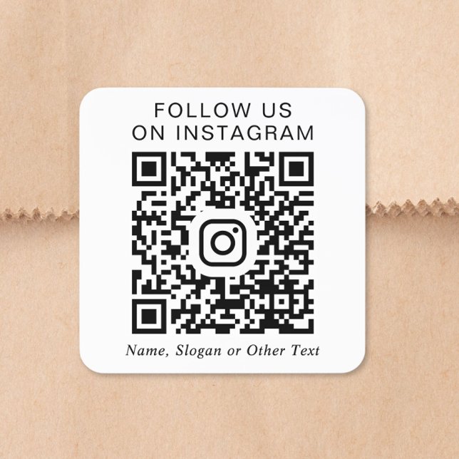 Instagram-QR-Code Quadratischer Aufkleber (Instagram QR Code Square Sticker)