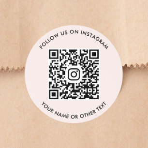 Instagram-QR-Code Rosa Runder Aufkleber