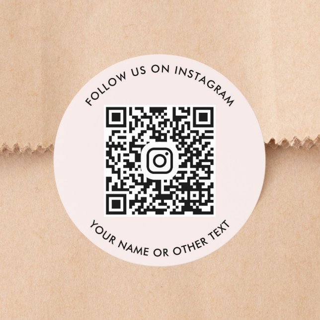 Instagram-QR-Code Rosa Runder Aufkleber (Von Creator hochgeladen)