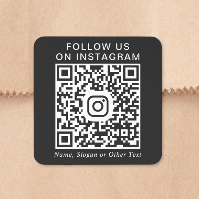 Instagram-QR-Code Schwarz Quadratischer Aufkleber (Instagram QR Code Black Square Sticker)