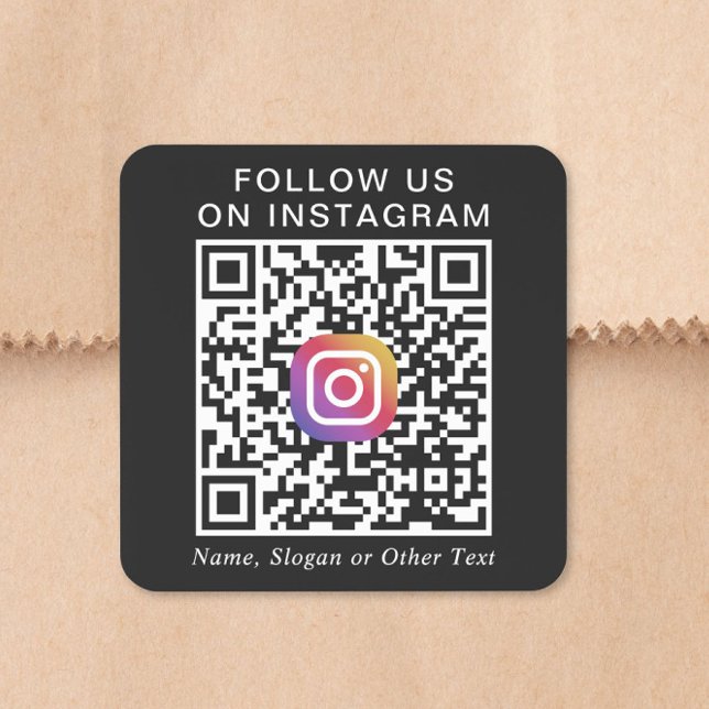 Instagram-QR-Code Schwarz Quadratischer Aufkleber (Instagram QR Code Black Square Sticker)