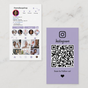 Instagram QR Code Social Media Lavendel Visitenkarte