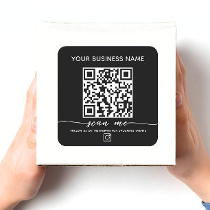 Instagram QR-Code und benutzerdefinierter Text Quadratischer Aufkleber