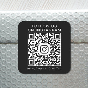 Instagram QR Code WerbeBlack Quadratischer Aufkleber
