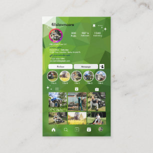 Instagram-Rasenpflege-Landschaftsbau-Mäh-QR-Code Visitenkarte