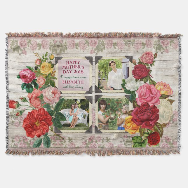 Instagram Rosen der Mutter TagesVintager Decke (Vorderseite)