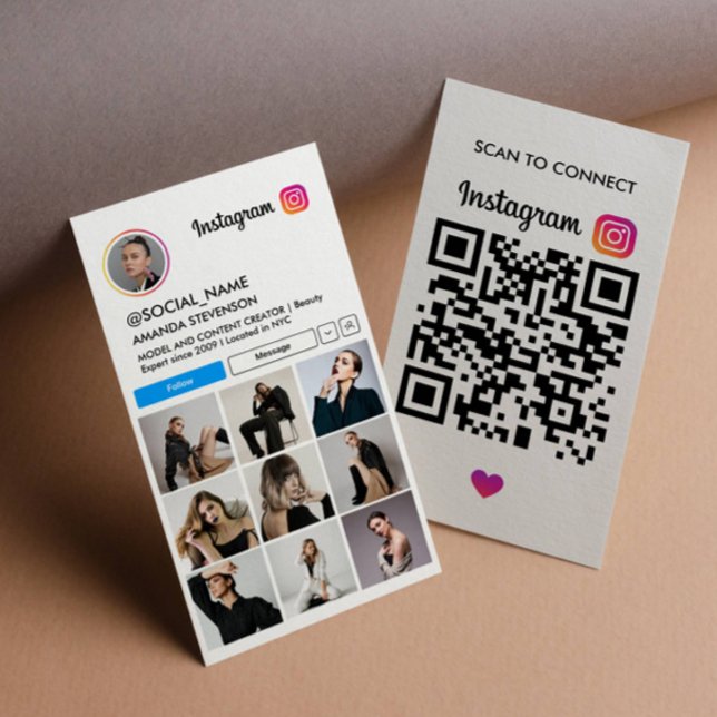 Instagram-Scan zum Verbinden 9 FOTO-PROFIL-QRCODE Visitenkarte (Von Creator hochgeladen)