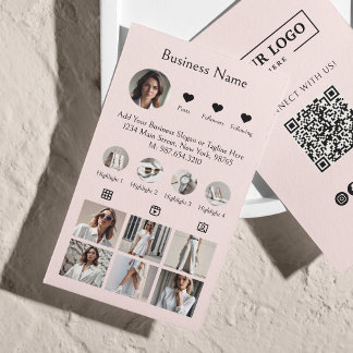 Instagram Social Media Folgen Foto Blush Visitenkarte