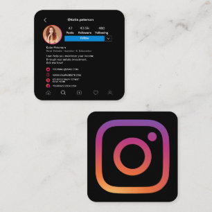 Instagram Social Media Profile Foto Quadratische Visitenkarte