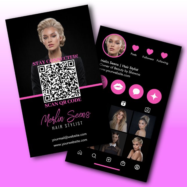 Instagram Template Design Beauty Artist Haar Nägel Visitenkarte (Von Creator hochgeladen)