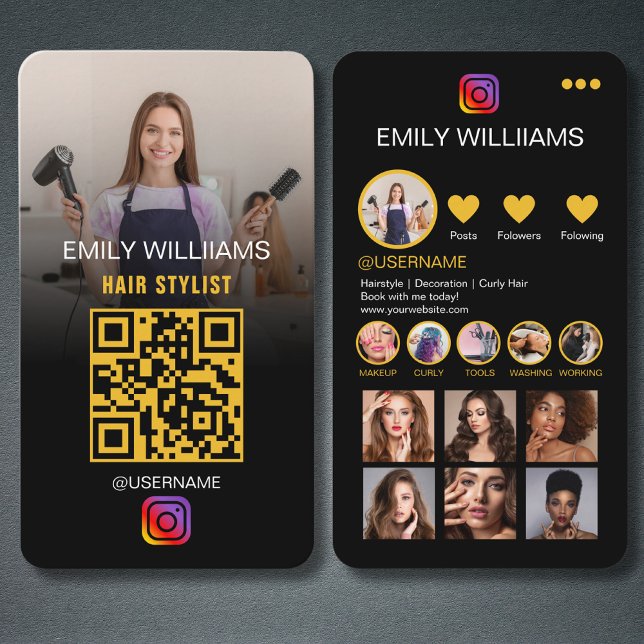 Instagram Template Social Media QR Code Visitenkarte (Von Creator hochgeladen)