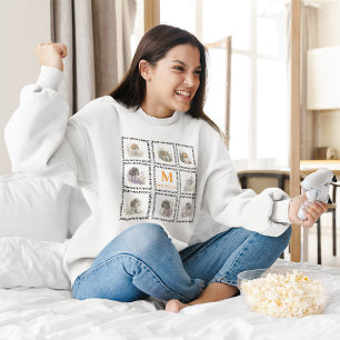 Instagram Uni Dog Paw Print Pet Foto Monogramm Sweatshirt