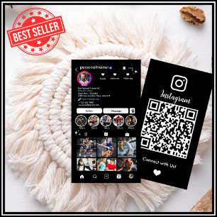 Instagram Verbinde dich mit uns Personal Fitness T Visitenkarte