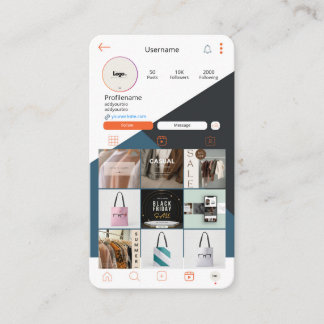 Instagram Visitenkarte QR-Code-Logo-Busenkarte
