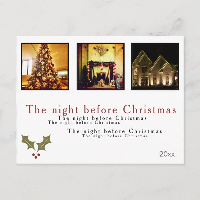 Instagram Weihnachten Foto Postkarten (Vorderseite)