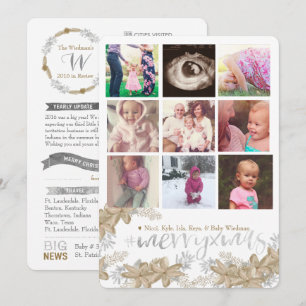 Instagram Weihnachtskarten mit Jahr im Überblick Einladung