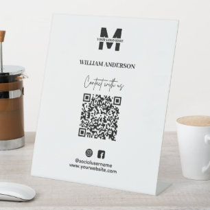 Instagramm für kleine Unternehmen Facebook QR Code Sockelschild