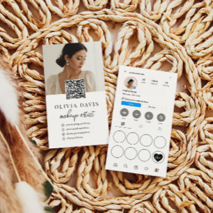 Instagramm Light Theme QR Code Loyalty Punch Card Visitenkarte