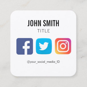 INSTAGRAMM-PROFIL FÜR DAS SOZIALE MEDIENFACEBOOK-T QUADRATISCHE VISITENKARTE