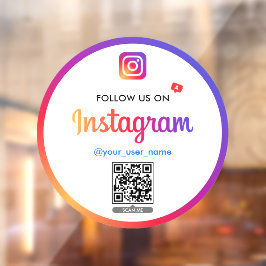 Instagramm QR Code Folgen Sie uns Geschäftslogo Ei Fensteraufkleber