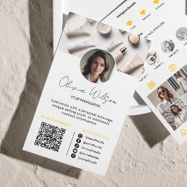 Instagramm-Scan zur Verbindung von QR-Code gelb Visitenkarte