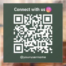 Instagramm-Verbindung mit dem QR-Code-Grün Fensteraufkleber