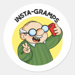Instagramps Funny Social Media Grand Pun Runder Aufkleber
