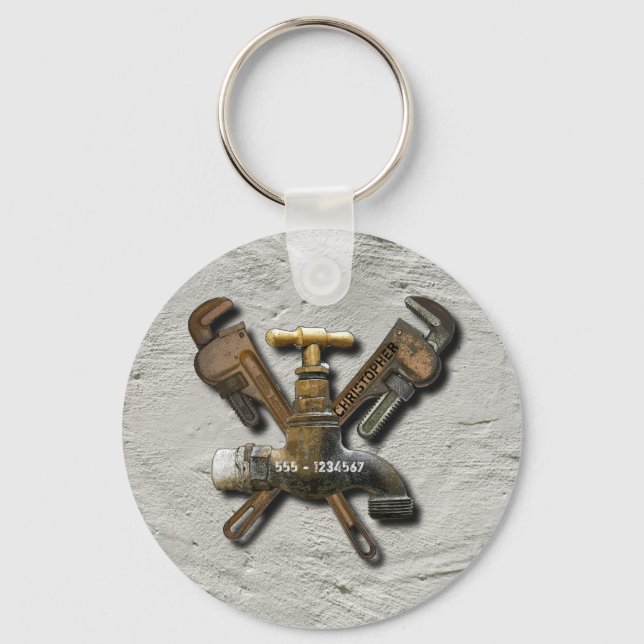 Installateur für Abwasserentwässerung Schlüsselanhänger (Vorderseite)