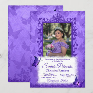 Installation der lila Schmetterlingsgrenze für die Einladung