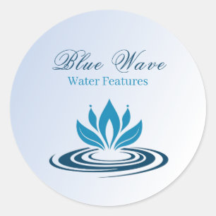 Installation der Wasserfunktion blau Runder Aufkleber