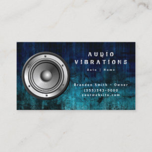 Installation von Grunge Blue Car Audio Stereo Laut Visitenkarte
