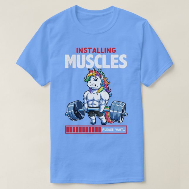 Installation von Muskeln Deadlfit Unicorn Gym T-Shirt (Design vorne)