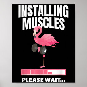 Installation von Muskeln Flamingo Übung Fitness Mo Poster