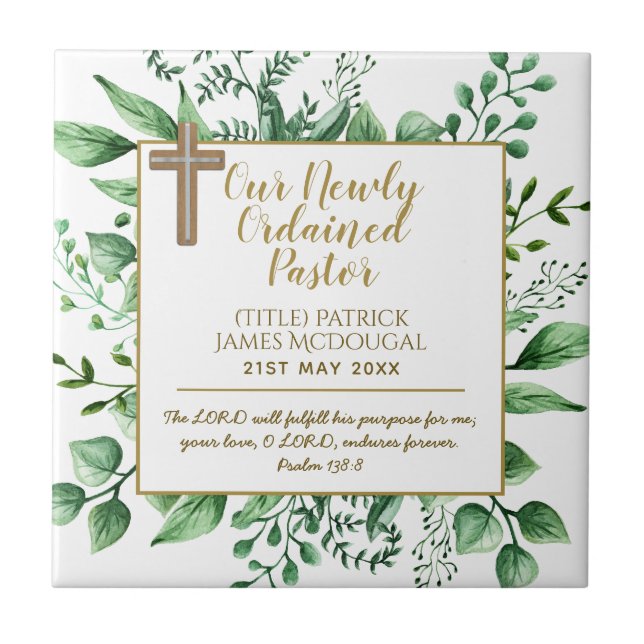 Installation von Pastoren neu Ordinierte Geschenke Fliese (Vorderseite)