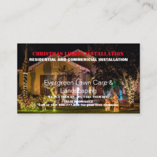 Installation von Weihnachtsbeleuchtung Foto Visitenkarte