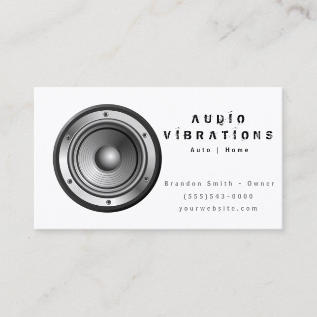 Installation von White Audio Stereo Visitenkarte (Vorderseite)