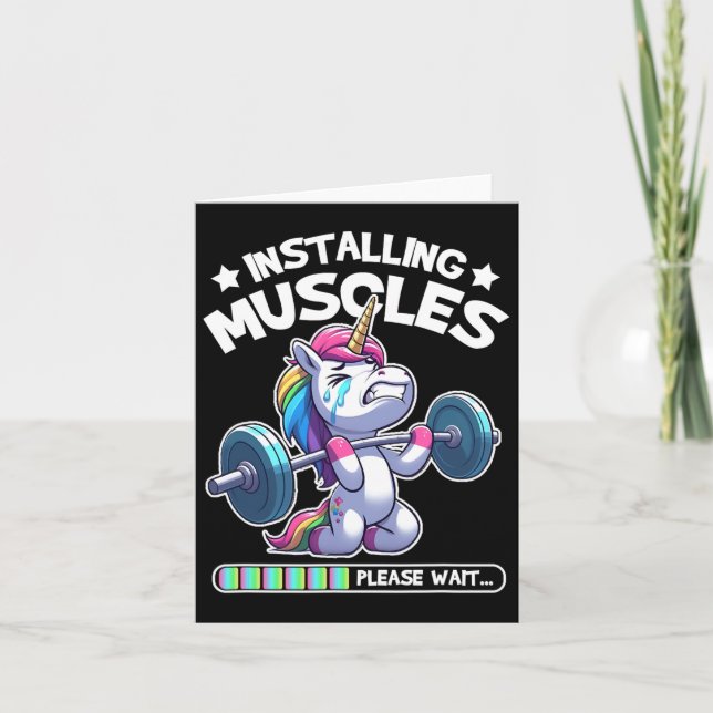 Installieren von Muskeln Bitte warten Sie Bodybuil Karte (Vorderseite)